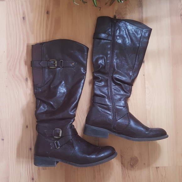 White Mountain Shoes - White Mountain | Brown Slouch Riding Boots